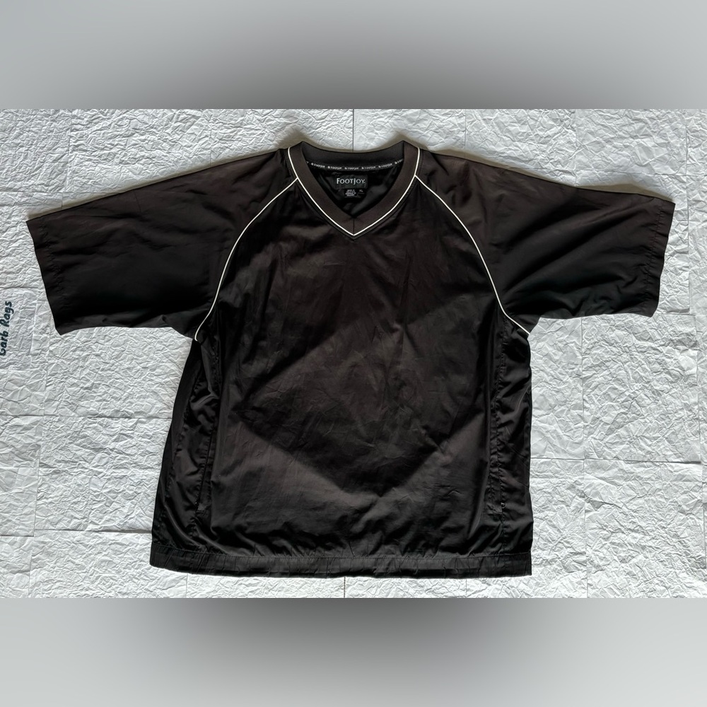 FootJoy FJ Golf Windbreaker - Mens Blank XL Pullover - Black Extra Large Jacket